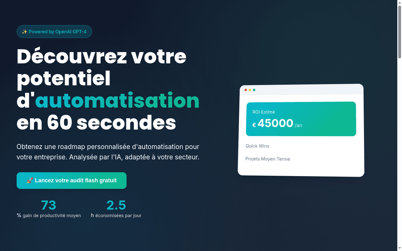 Capture d'écran de Audit Flash IA